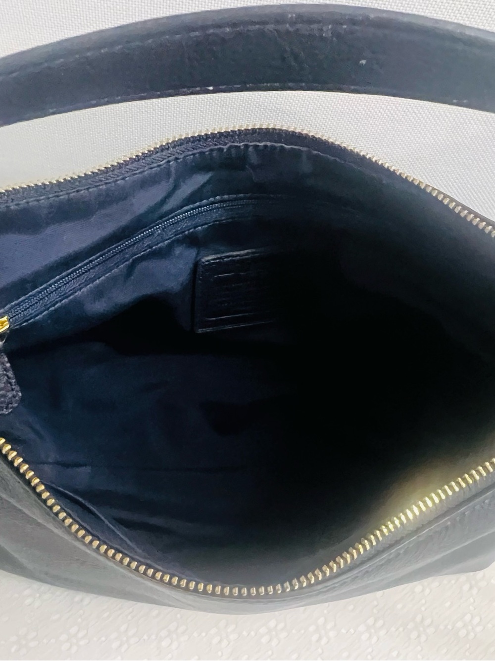 Coach F36628 East West Celeste NAVY BLUE Leather Convertible Crossbody Hobo Bag - Picture 12 of 15